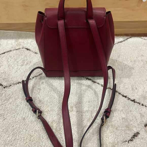 Kate Spade Burgundy Leather Backpack - Picture 2 of 3